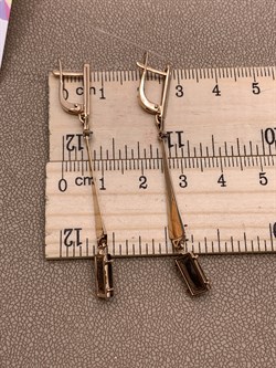 *Серьги Раухтопаз Дымчатый Кварц цв Красное арт. 02-2-665-2400-010-481 вес 4,35 г - фото 283507