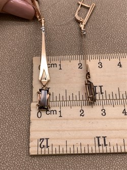 *Серьги Раухтопаз Дымчатый Кварц цв Красное арт. 02-2-665-2400-010-481 вес 4,35 г - фото 283508