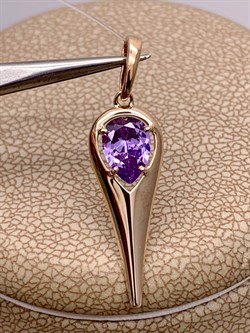 *Подвеска Александрит синт. цв Красное арт. 10-1-100-48-630 вес 0,9 г - фото 283937