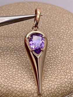 *Подвеска Александрит синт. цв Красное арт. 10-1-100-48-630 вес 0,9 г - фото 283938