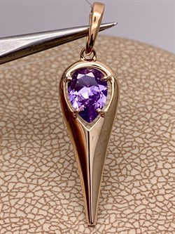 *Подвеска Александрит синт. цв Красное арт. 10-1-100-48-630 вес 0,9 г - фото 283939