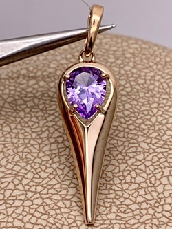 *Подвеска Александрит синт. цв Красное арт. 10-1-100-48-630 вес 0,9 г - фото 283940