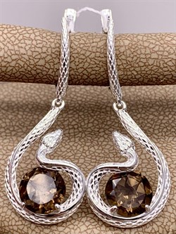 *Серьги Змеи Дымчатый Кварц арт. 02-4667-00-202-0200-68-251 вес 5,91 г - фото 284049 *Серьги Змеи Дымчатый Кварц арт. 02-4667-00-202-0200-68-251 вес 5,91 г - фото 284049