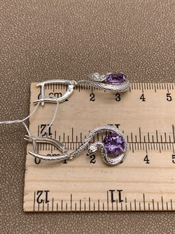 *Серьги Змеи Аметист арт. 02-4667-00-203-0200-68-267 вес 5,93 г - фото 284127