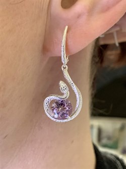 *Серьги Змеи Аметист арт. 02-4667-00-203-0200-68-267 вес 5,93 г - фото 284129