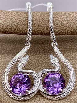 *Серьги Змеи Аметист арт. 02-4667-00-203-0200-68-366 вес 5,85 г - фото 284151 *Серьги Змеи Аметист арт. 02-4667-00-203-0200-68-366 вес 5,85 г - фото 284151