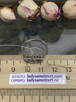 *Кольцо р.18,5 Белый Фианит арт. CVAN3-165 вес 1,82 г - фото 284160