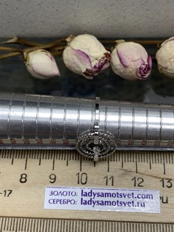 *Кольцо р.18,5 Белый Фианит арт. CVAN3-165 вес 1,82 г - фото 284162