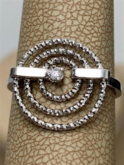 *Кольцо р.18,5 Белый Фианит арт. CVAN3-165 вес 1,82 г - фото 284166