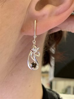 *Серьги Кошки Дымчатый Кварц арт. 02-4644-00-202-0200-68-110 вес 4,04г - фото 284210 *Серьги Кошки Дымчатый Кварц арт. 02-4644-00-202-0200-68-110 вес 4,04г - фото 284210