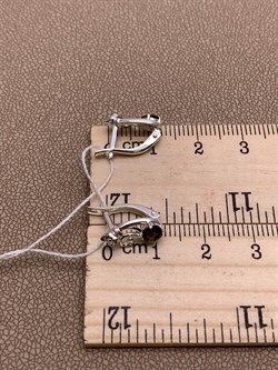 *Серьги Кошки Дымчатый Кварц арт. 02-4643-00-202-0200-68-919 вес 1,76 г - фото 284225