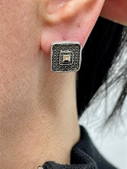 *Серьги Белый Бр арт. 02-2424/000Б-17-585 Вес 6,12 г - фото 284638