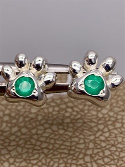 *Серьги Пусеты Лапки Зеленый Агат Халцедон арт. 02-4621-00-274-0200-68-894 вес 1,91 г - фото 284763 *Серьги Пусеты Лапки Зеленый Агат Халцедон арт. 02-4621-00-274-0200-68-894 вес 1,91 г - фото 284763