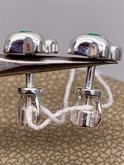 *Серьги Пусеты Лапки Зеленый Агат Халцедон арт. 02-4621-00-274-0200-68-894 вес 1,91 г - фото 284764 *Серьги Пусеты Лапки Зеленый Агат Халцедон арт. 02-4621-00-274-0200-68-894 вес 1,91 г - фото 284764