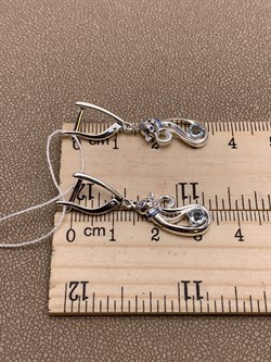 *Серьги Кошки Голубой Топаз арт. 02-4644-00-201-0200-68-618 вес 4,30 г - фото 284784 *Серьги Кошки Голубой Топаз арт. 02-4644-00-201-0200-68-618 вес 4,30 г - фото 284784