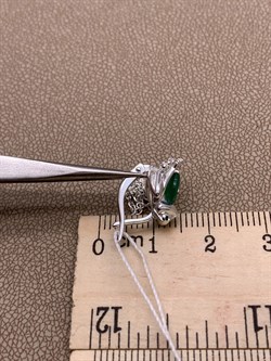 *Серьги Лягушки Зеленый Агат Халцедон арт 02-4641-00-274-0200-68-633 вес 4,89 г - фото 284851 *Серьги Лягушки Зеленый Агат Халцедон арт 02-4641-00-274-0200-68-633 вес 4,89 г - фото 284851