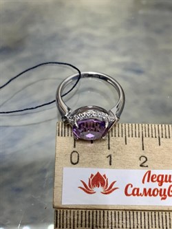 *Кольцо р.17,5 Аметист арт. 01-1871/00АМ-00-838 Вес 3,53 г - фото 284940