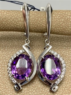 *Серьги Аметист арт. 02-1871/00АМ-00-801 Вес 6 г - фото 284950 *Серьги Аметист арт. 02-1871/00АМ-00-801 Вес 6 г - фото 284950