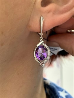 *Серьги Аметист арт. 02-1871/00АМ-00-801 Вес 6 г - фото 284952 *Серьги Аметист арт. 02-1871/00АМ-00-801 Вес 6 г - фото 284952