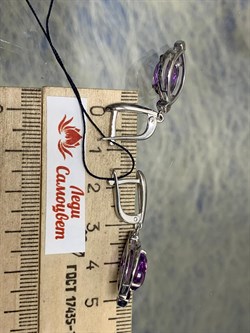 *Серьги Аметист арт. 02-1871/00АМ-00-801 Вес 6 г - фото 284953 *Серьги Аметист арт. 02-1871/00АМ-00-801 Вес 6 г - фото 284953