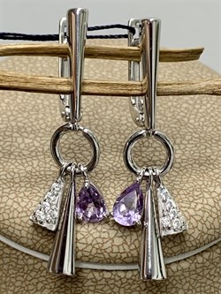 *Серьги Аметист арт. 02-1738/00АМ-00-122 Вес 4,25 г - фото 284983