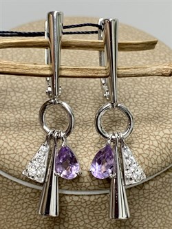 *Серьги Аметист арт. 02-1738/00АМ-00-122 Вес 4,25 г - фото 284984