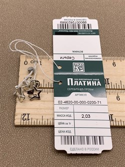 *Серьги Пусеты Звезды арт. 02-4620-00-000-0200-71-569 вес 2,03 г - фото 285105 *Серьги Пусеты Звезды арт. 02-4620-00-000-0200-71-569 вес 2,03 г - фото 285105