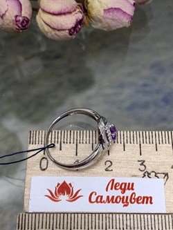 *Кольцо р.17,5 Лавандовый Аметист арт. 01-0349/00АМ-00-384 Вес 2,47 г - фото 285260