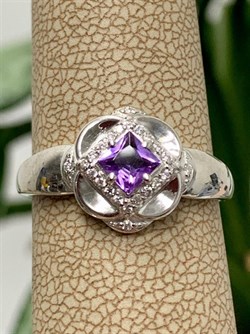 *Кольцо р.17,5 Лавандовый Аметист арт. 01-0349/00АМ-00-384 Вес 2,47 г - фото 285261