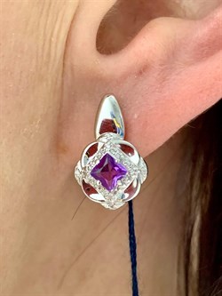 *Серьги Аметист арт. 02-0349/00АМ-00-180 Вес 4,48 г - фото 285266