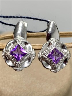 *Серьги Аметист арт. 02-0349/00АМ-00-180 Вес 4,48 г - фото 285269