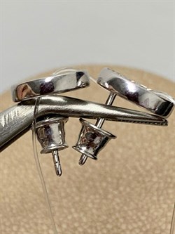 *Пусеты Клевер Белый Фианит арт. 02-2670/00КЦ-00-102 вес 2,32 г - фото 285308