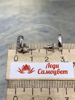 *Пусеты Клевер Белый Фианит арт. 02-2670/00КЦ-00-102 вес 2,32 г - фото 285312