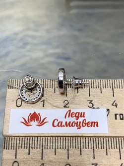 *Пусеты Клевер Белый Фианит арт. 02-2670/00КЦ-00-102 вес 2,32 г - фото 285314