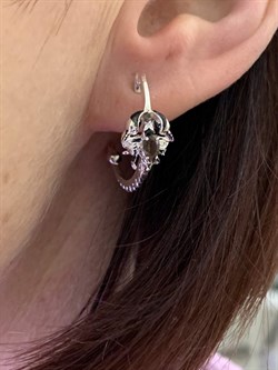 *Серьги Пусеты Скорпионы Дымчатый Кварц арт. 02-4636-00-202-0200-68-414 вес 4,75 г - фото 285408