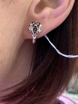 *Серьги Сорпионы Дымчатый Кварц арт. 02-4637-00-202-0200-68-328 вес 3,31 г - фото 285421