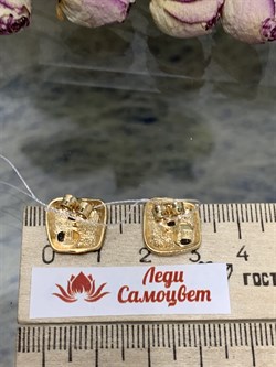 *Серьги Пусеты Абстракция арт. OR2077-10-804 вес 3,51 г - фото 285631