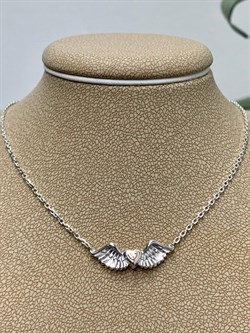 *Колье р.40 Белый Бр арт. 06-2903/000Б-00-998 вес 2,8 г - фото 285681