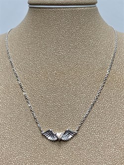 *Колье р.40 Белый Бр арт. 06-2903/000Б-00-998 вес 2,8 г - фото 285682