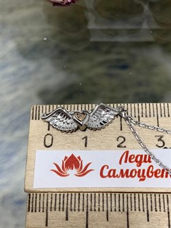 *Колье р.40 Белый Бр арт. 06-2903/000Б-00-998 вес 2,8 г - фото 285685