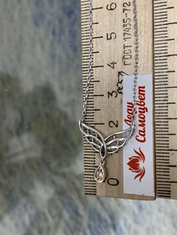 *Колье р.40-45 Белый Бр арт. 06-2900/000Б-00-377 вес 3,21 г - фото 285705