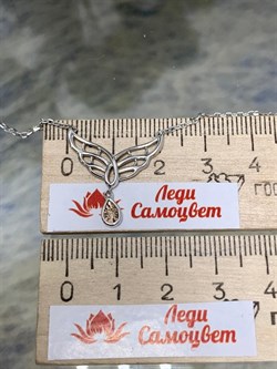 *Колье р.40-45 Белый Бр арт. 06-2900/000Б-00-377 вес 3,21 г - фото 285706