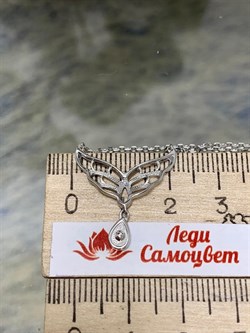 *Колье р.40-45 Белый Бр арт. 06-2900/000Б-00-377 вес 3,21 г - фото 285707