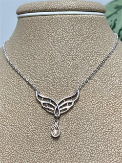 *Колье р.40-45 Белый Бр арт. 06-2900/000Б-00-377 вес 3,21 г - фото 285710