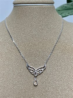 *Колье р.40-45 Белый Бр арт. 06-2900/000Б-00-377 вес 3,21 г - фото 285711