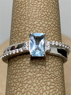 *Кольцо р.16 Голубой Топаз арт. 01-1997/00ТБ-00-272 Вес 2,45 г - фото 285747