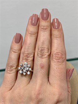 *Кольцо р.16,5 Белый Фианит арт. 01-1475/00КЦ-00-767 вес 3,39 г - фото 285756