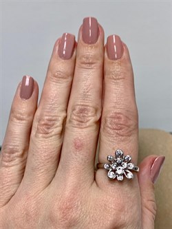 *Кольцо р.18 Белый Фианит арт. 01-1475/00КЦ-00-920 вес 3,52 г - фото 285765