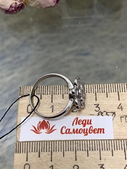 *Кольцо р.18,5 Белый Фианит арт. 01-1475/00КЦ-00-985 вес 3,64 г - фото 285777