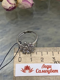 *Кольцо р.18,5 Белый Фианит арт. 01-1475/00КЦ-00-985 вес 3,64 г - фото 285778